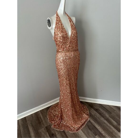 MAC DUGGAL SLEEVELESS HALTER NECK GOWN - Picture 7 of 10